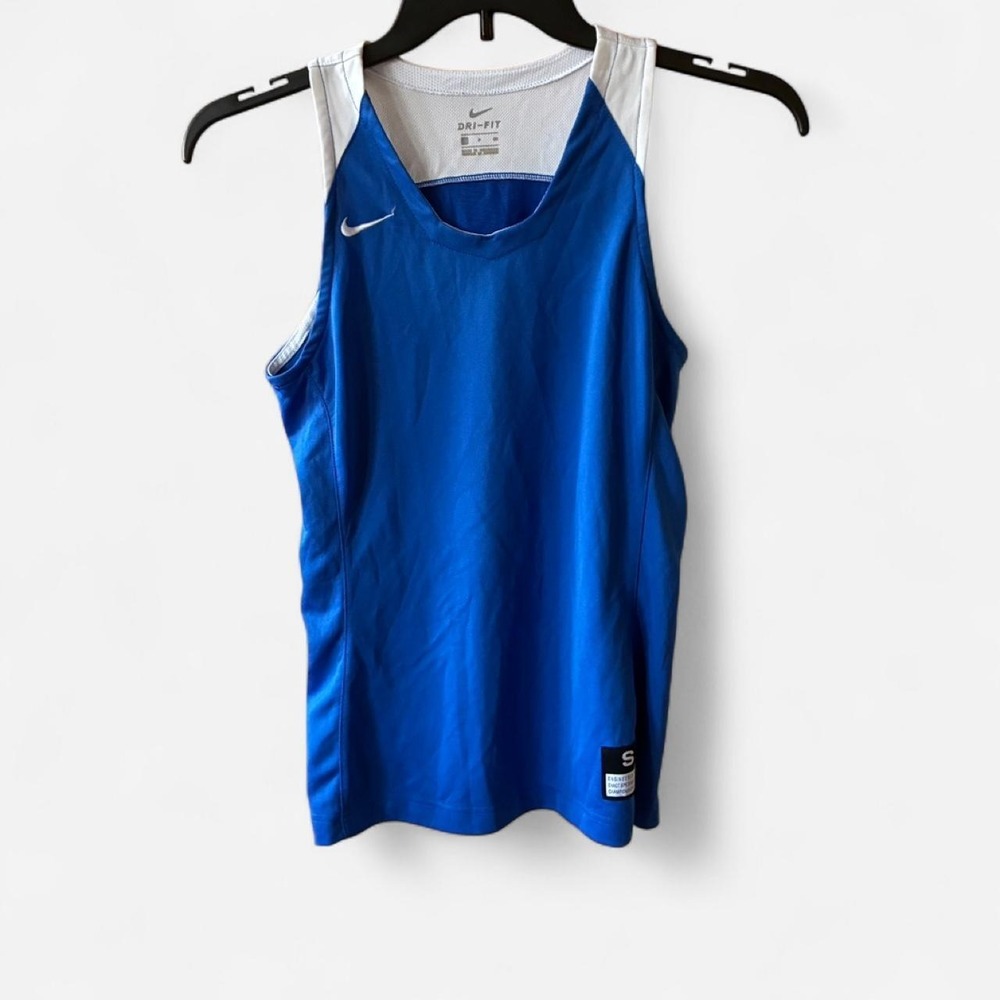 Nike royal blue & white running unisex singlet Size S "Championship Athletes"